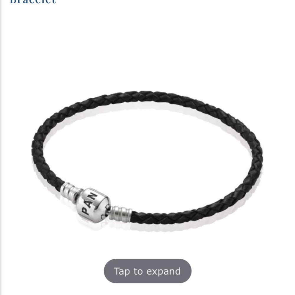 Pandora black woven leather bracelet